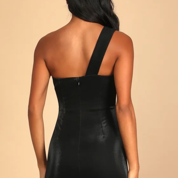 Lulus one shoulder asymmetrical black mini dress medium - Picture 5 of 13